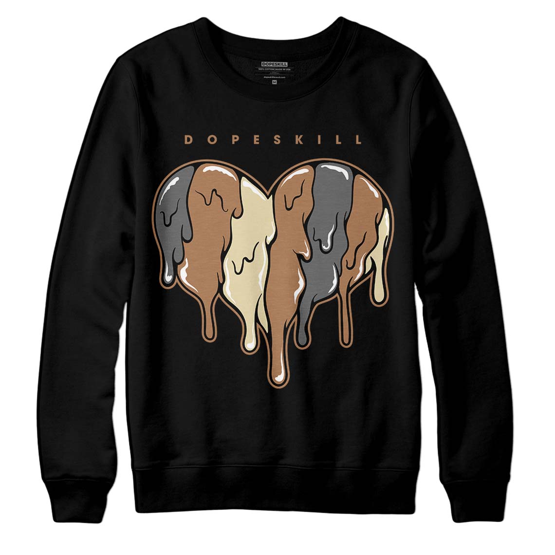 Jordan 6 WMNS Gore-Tex Brown Kelp DopeSkill Sweatshirt Slime Drip Heart Graphic Streetwear - Black