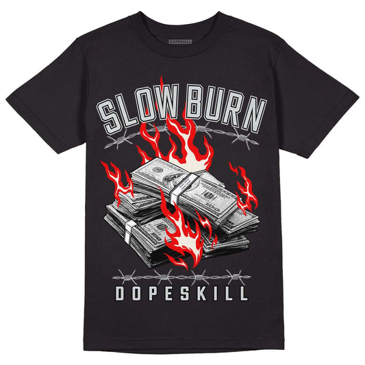 Jordan 1 Retro Low OG Black Cement DopeSkill T-Shirt Slow Burn Graphic Streetwear - black