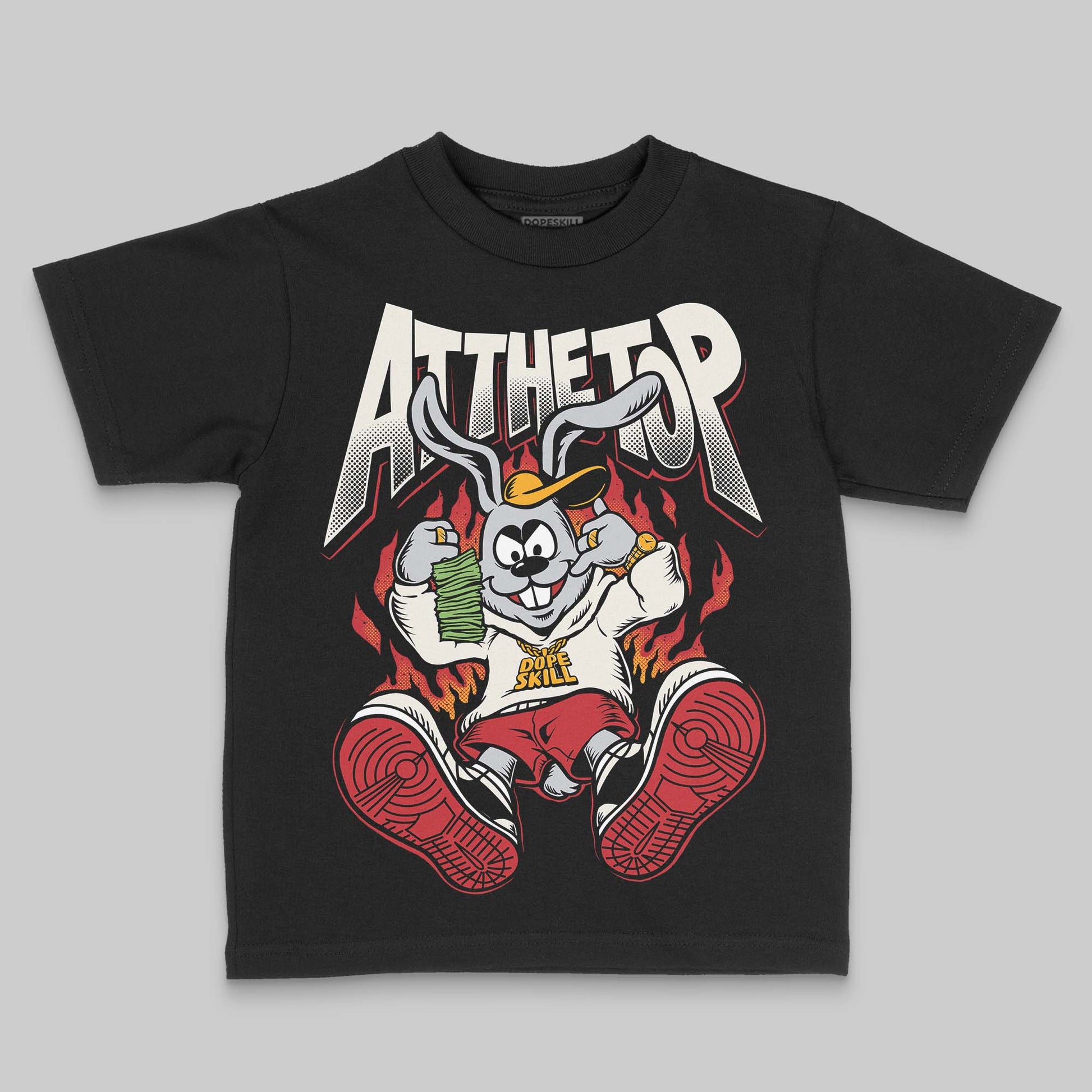 Jordan 4 “Flight Club” DopeSkill Toddler Kids T-shirt At The Top Graphic Streetwear - Black