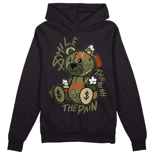 Olive Sneakers DopeSkill Hoodie Sweatshirt Smile Through The Pain Graphic Streetwear - Black