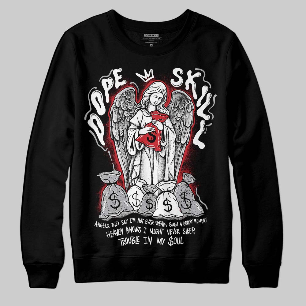 Jordan 4 OG “White Cement” DopeSkill Sweatshirt Angels Graphic Streetwear - Black