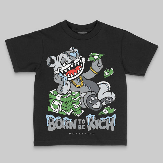 Jordan 5 Retro Wolf Grey (2026) DopeSkill Toddler Kids T-shirt Born To Be Rich Graphic Streetwear - Black