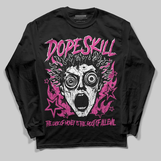 Pink Sneakers DopeSkill Long Sleeve T-Shirt Root of Evil Graphic Streetwear - Black
