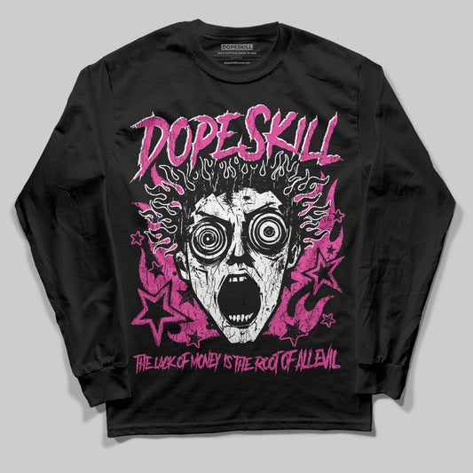 Pink Sneakers DopeSkill Long Sleeve T-Shirt Root of Evil Graphic Streetwear - Black