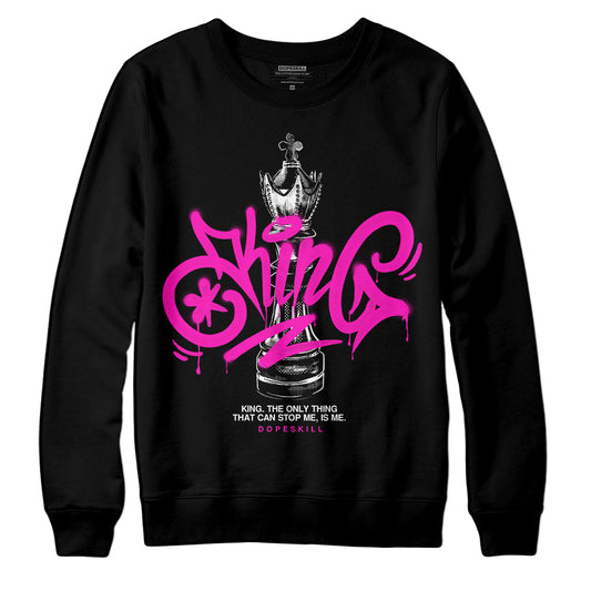 Dunk Low GS “Active Fuchsia” DopeSkill Sweatshirt King Chess Graphic Streetwear  - Black 