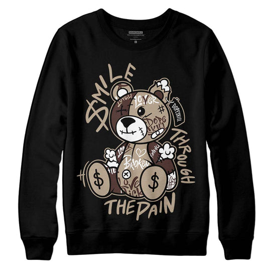 Jordan 1 High OG “Latte” DopeSkill Sweatshirt Smile Through The Pain Graphic Streetwear - Black