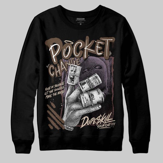 A Ma Maniére x Air Jordan 4 “Dark Mocha” DopeSkill Sweatshirt Pocket Change Graphic Streetwear - Black