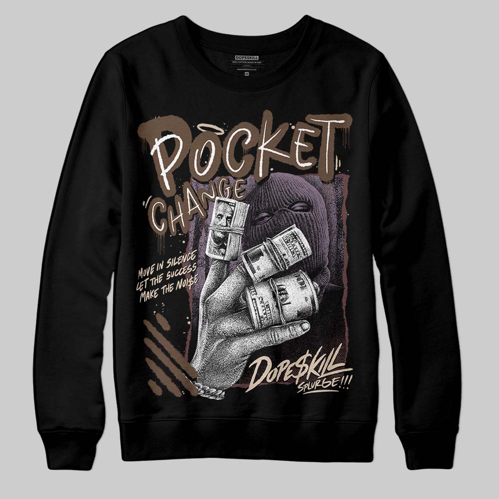 A Ma Maniére x Air Jordan 4 “Dark Mocha” DopeSkill Sweatshirt Pocket Change Graphic Streetwear - Black