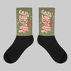 Medium Olive 1s DopeSkill Sublimated Socks Hustle Graphic