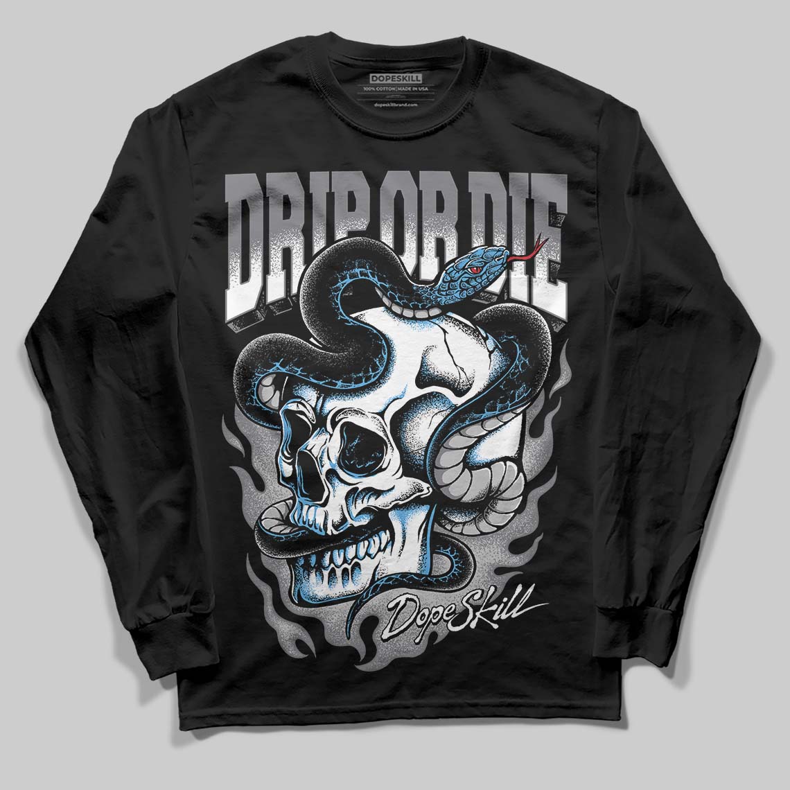 Jordan 9 Retro 'Flint Grey' 2026 DopeSkill Long Sleeve T-Shirt Drip or Die Graphic Streetwear - Black