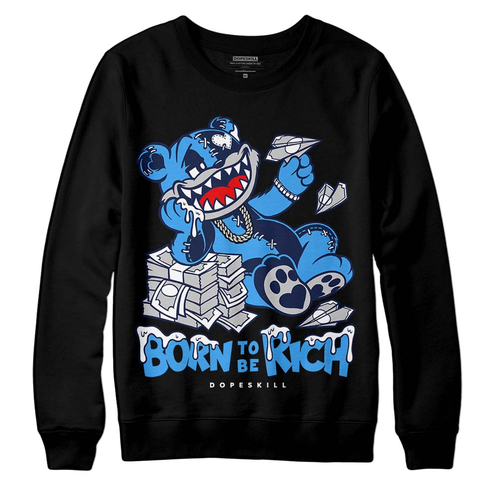 Jordan Spiz’ike Low “White/Obsidian” DopeSkill Sweatshirt Born To Be Rich Graphic Streetwear - Black