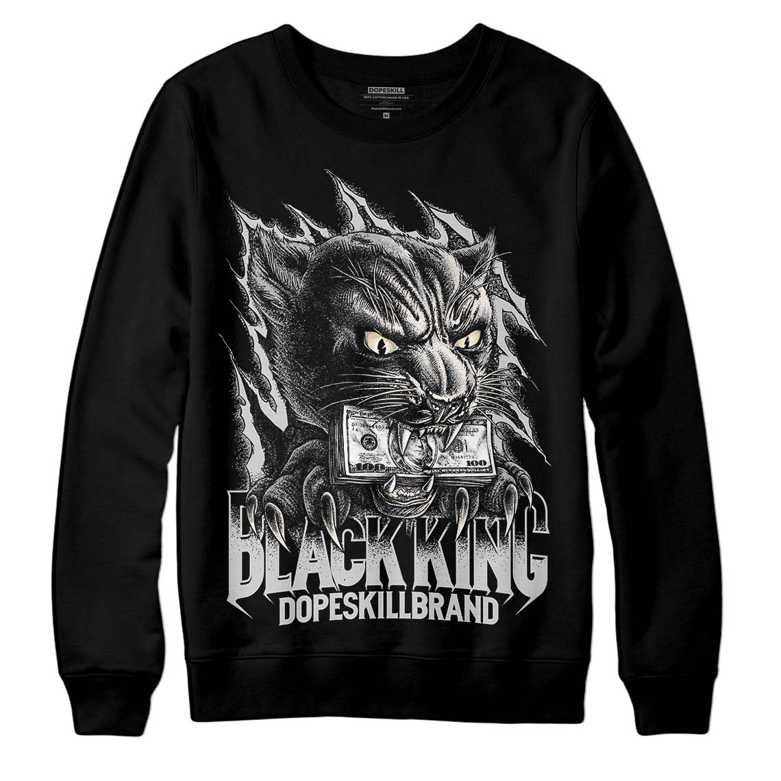 Jordan 3 “Off Noir” DopeSkill Sweatshirt Black King Graphic Streetwear - black