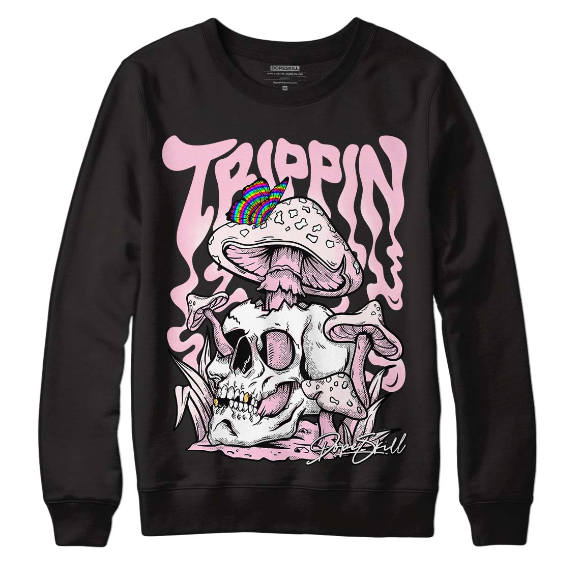 Dunk Low LX Pink Foam DopeSkill Sweatshirt Trippin Graphic Streetwear - Black