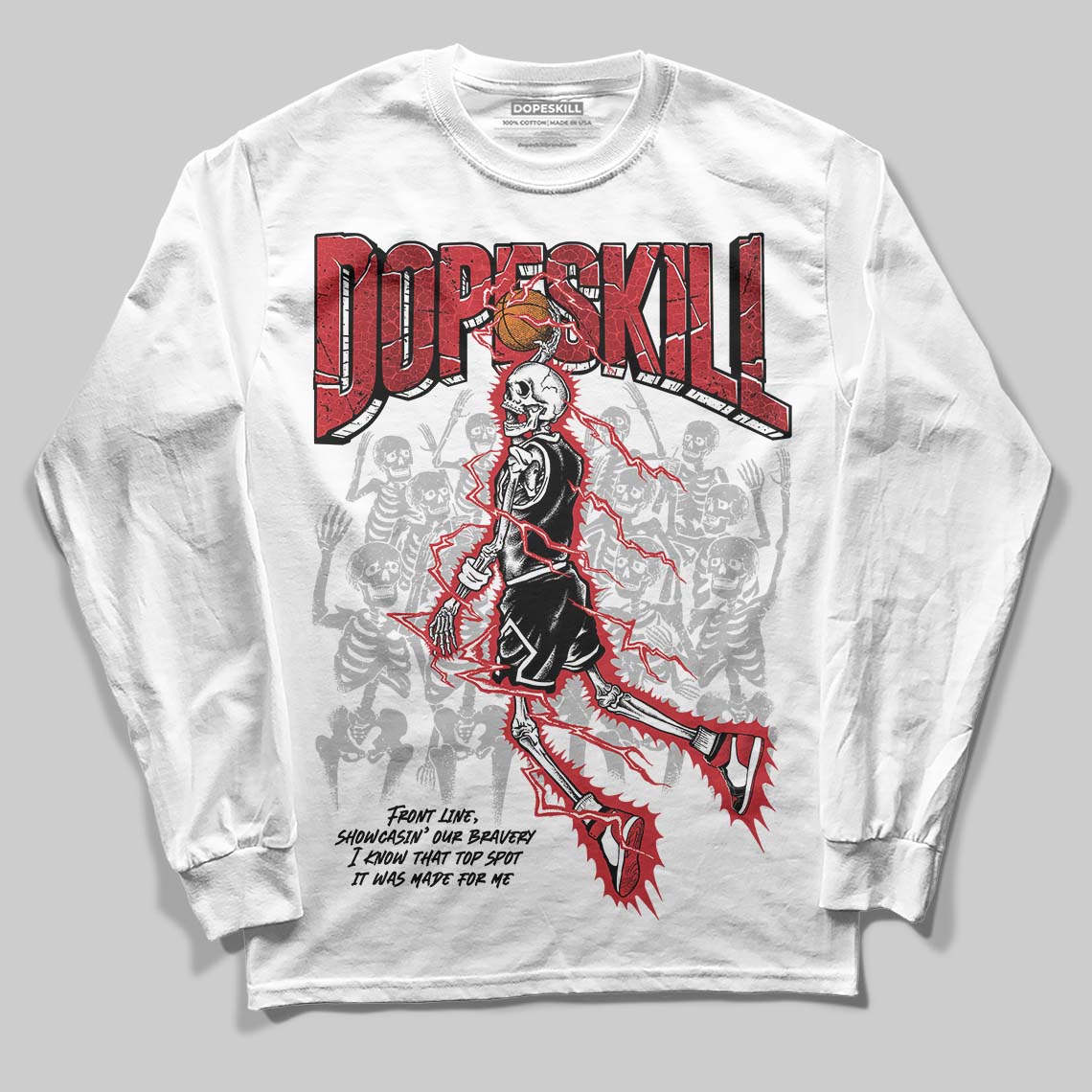 Jordan 1 High OG “Ruby” DopeSkill Long Sleeve T-Shirt Thunder Dunk Graphic Streetwear - White