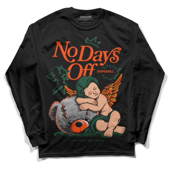 Dunk Low Team Dark Green Orange DopeSkill Long Sleeve T-Shirt New No Days Off Graphic Streetwear - Black