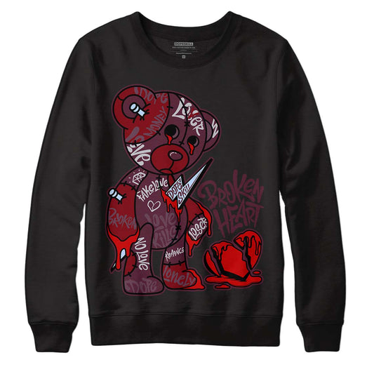 Jordan 5 Retro Burgundy (2023) DopeSkill Sweatshirt Broken Heart Graphic Streetwear - Black