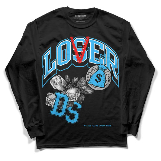 Jordan 2 Low "University Blue" DopeSkill Long Sleeve T-Shirt Loser Lover Graphic Streetwear - Black