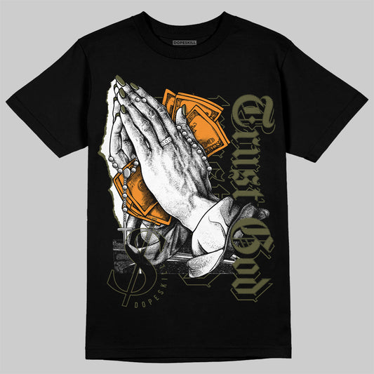 Jordan 5 "Olive" DopeSkill T-Shirt Trust God Graphic Streetwear  - Black