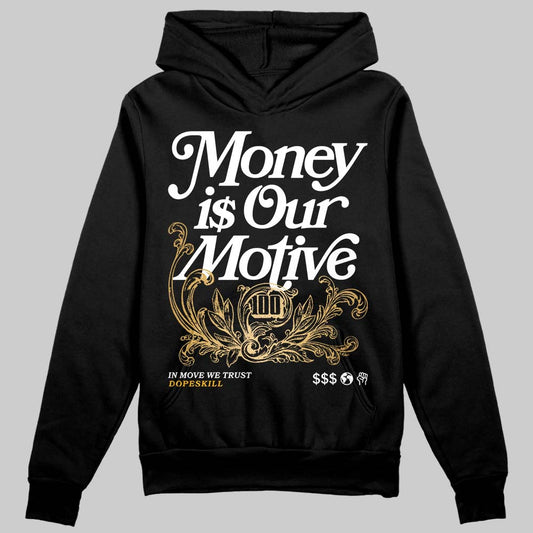 Jordan 12 Retro 'Taxi' 2025 DopeSkill Hoodie Sweatshirt Money Is Our Motive Typo Graphic Streetwear - Black