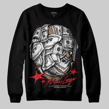 Red Sneakers DopeSkill Sweatshirt Money Longer Graphic Streetwear - Black