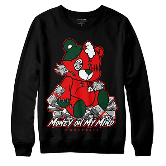 Jordan 2 White Fire Red DopeSkill Sweatshirt MOMM Bear Graphic Streetwear - Black