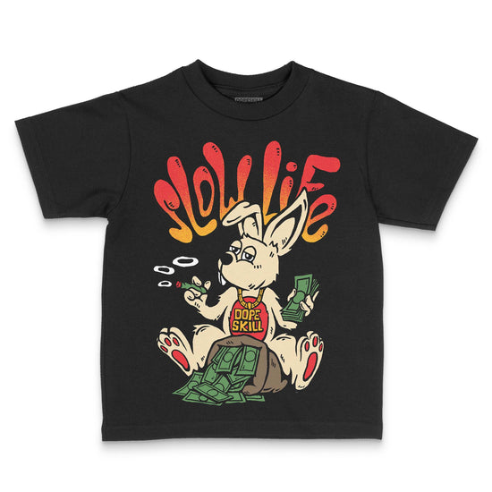 Red Sneakers DopeSkill Toddler Kids T-shirt Slow Life Graphic Streetwear - Black