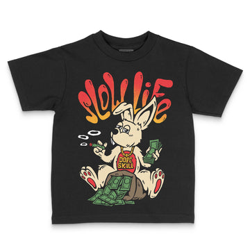 Red Sneakers DopeSkill Toddler Kids T-shirt Slow Life Graphic Streetwear - Black