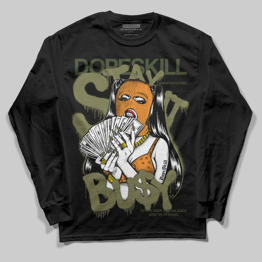Olive Sneakers DopeSkill Long Sleeve T-Shirt Stay It Busy Graphic Streetwear - Black