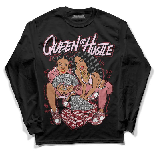 Valentine's Day Collection DopeSkill Long Sleeve T-Shirt Queen Of Hustle Graphic Streetwear - Black