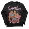 Valentine's Day Collection DopeSkill Long Sleeve T-Shirt Queen Of Hustle Graphic Streetwear - Black