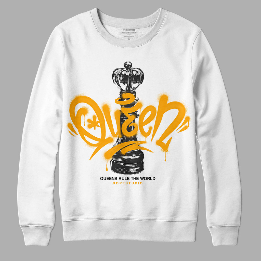 Jordan 12 Retro Black Taxi DopeSkill Sweatshirt Queen Chess Graphic Streetwear - White