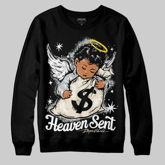 Jordan 5 Retro Reverse Metallic DopeSkill Sweatshirt Heaven Sent Graphic Streetwear - Black