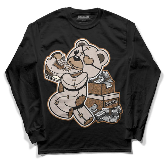 Jordan 3 Retro Palomino DopeSkill Long Sleeve T-Shirt Bear Steals Sneaker Graphic Streetwear - Black