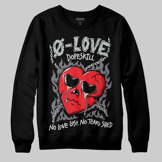 Jordan 4 “Fear” DopeSkill Sweatshirt Crying Heart Graphic Streetwear - Black