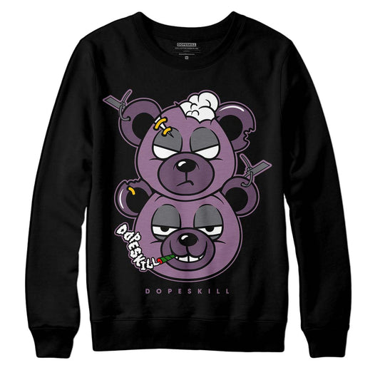 Jordan 2 “Mauve/Off-Noir” DopeSkill Sweatshirt New Double Bear Graphic Streetwear - Black