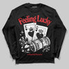 Black and White Sneakers DopeSkill Long Sleeve T-Shirt Feeling Lucky Graphic Streetwear - Black
