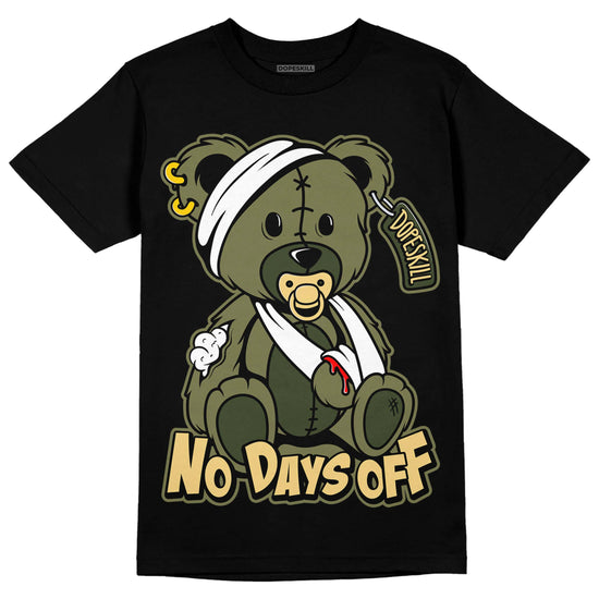 Jordan 4 Retro SE Craft Medium Olive DopeSkill T-Shirt Hurt Bear Graphic Streetwear - Black