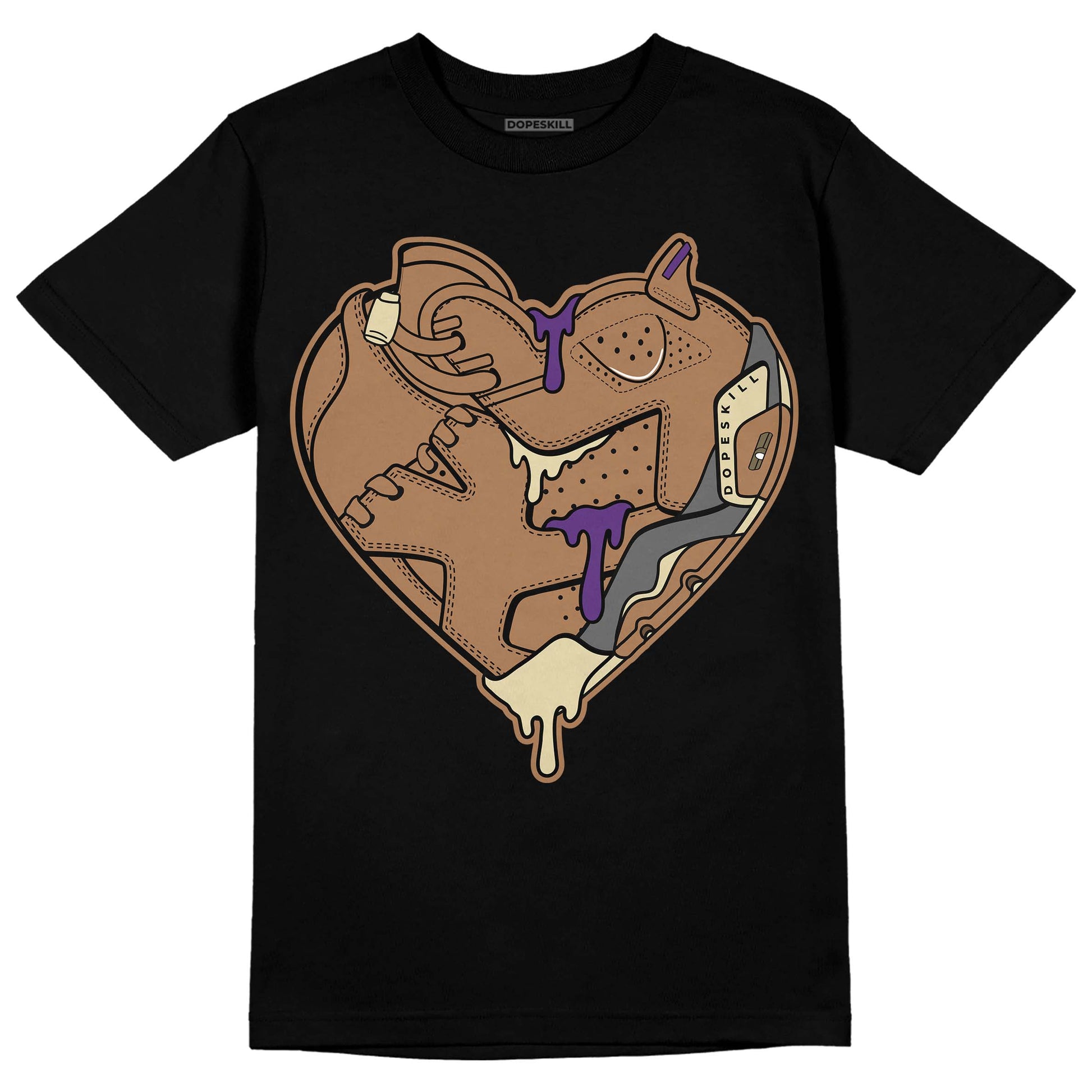 Jordan 6 WMNS Gore-Tex Brown Kelp DopeSkill T-Shirt Heart Jordan 6 Graphic Streetwear - Black