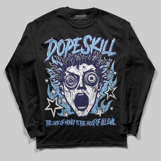 University Blue Sneakers DopeSkill Long Sleeve T-Shirt Root of Evil Graphic Streetwear - Black