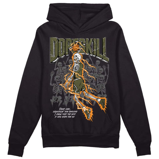 Jordan 5 "Olive" DopeSkill Hoodie Sweatshirt Thunder Dunk Graphic Streetwear - Black 