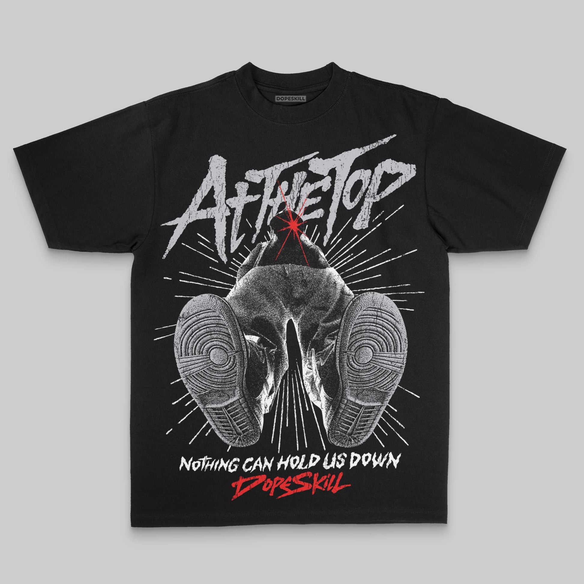 Grey Oversize Print Nothing Can Hold US Down DopeSkill Graphic Premium T-shirt Streetwear - black