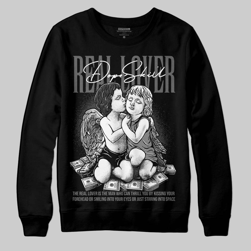 Jordan 4 “Black Cat” (2025) DopeSkill Sweatshirt Real Lover Graphic Streetwear - Black