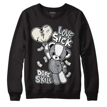 Jordan 1 Retro Low OG Black Cement DopeSkill Sweatshirt Love Sick Graphic Streetwear - Black