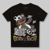 Jordan 4 Retro Cave Stone DopeSkill Toddler Kids T-shirt Born To Be Rich Graphic Streetwear - Black