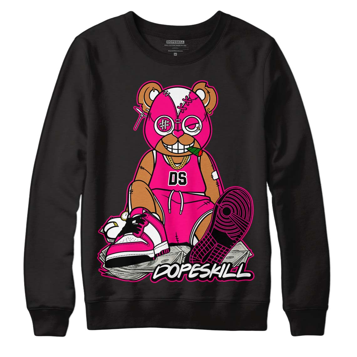 Jordan 1 Low GS “Fierce Pink” Dopeskill Sweatshirt Greatest Graphic Streetwear - Black