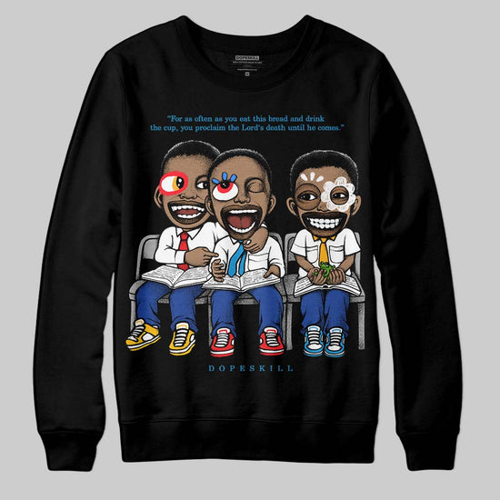 Royal Blue Sneakers DopeSkill Sweatshirt First Sunday Graphic Streetwear - Black
