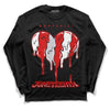 Jordan 4 Retro Red Cement DopeSkill Long Sleeve T-Shirt Juneteenth Heart Graphic Streetwear - Black