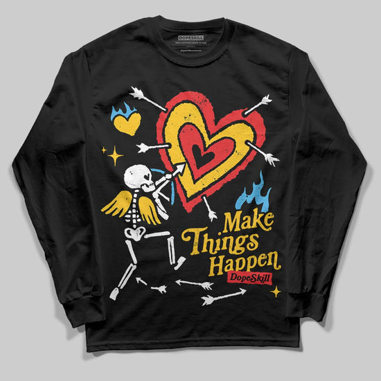 Yellow Sneakers DopeSkill Long Sleeve T-Shirt Make Things Happen Graphic Streetwear - Black