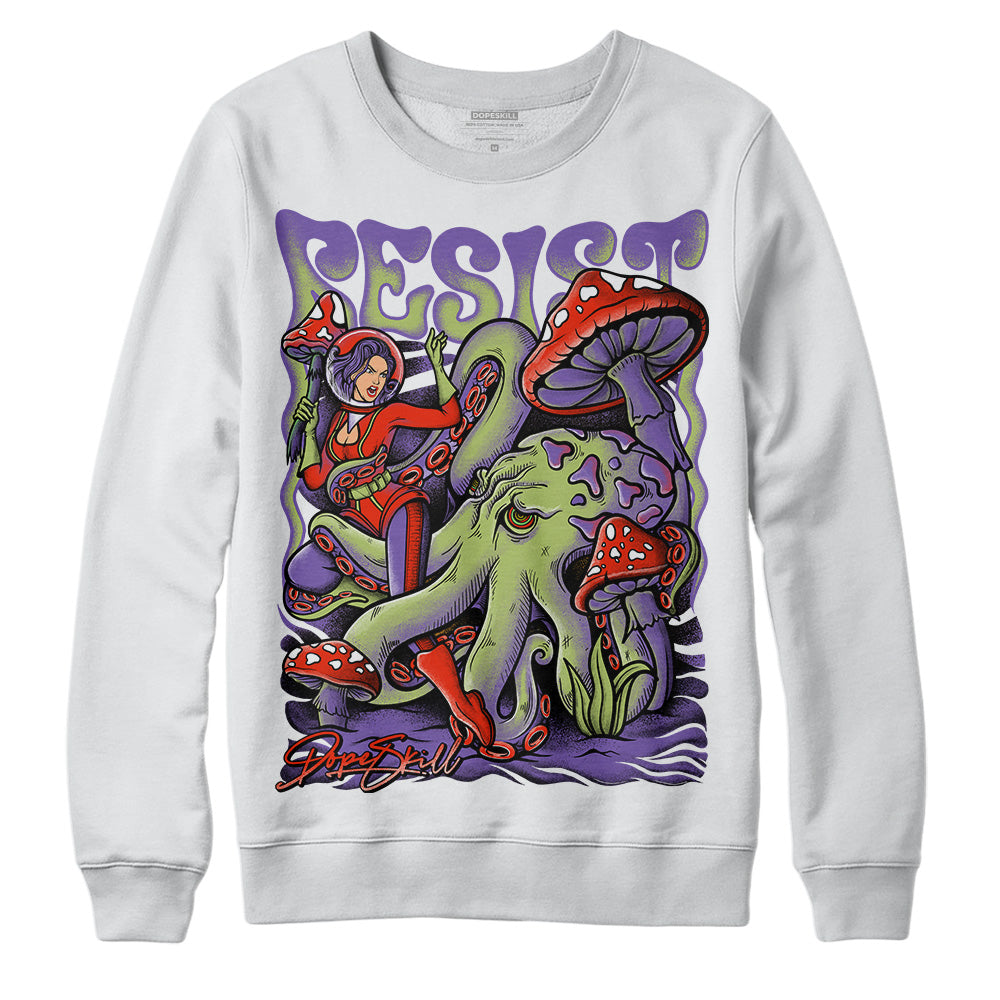 Jordan 4 Canyon Purple DopeSkill Sweatshirt Resist Graphic Streetwear - White