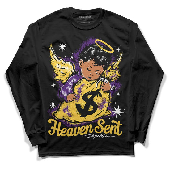 Jordan 12 “Field Purple” DopeSkill Long Sleeve T-Shirt Heaven Sent Graphic Streetwear - Black